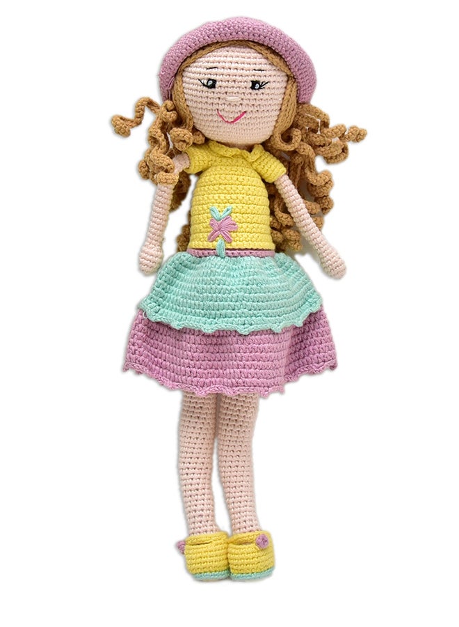 Happy Threads Handmade Crocheted Love & Care Cecilia Doll (15 inches) – Multicolour | Crochet Toys | Child Safe | for Babies 6 Months & Above | Dolls for Boys/Girls| For Birthday Gift | Decorative Items for Room - Image 1
