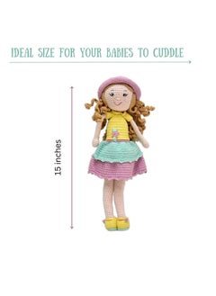 Happy Threads Handmade Crocheted Love & Care Cecilia Doll (15 inches) – Multicolour | Crochet Toys | Child Safe | for Babies 6 Months & Above | Dolls for Boys/Girls| For Birthday Gift | Decorative Items for Room  - Image 4