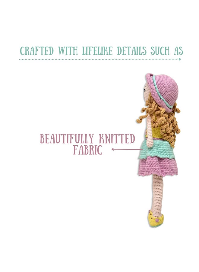 Happy Threads Handmade Crocheted Love & Care Cecilia Doll (15 inches) – Multicolour | Crochet Toys | Child Safe | for Babies 6 Months & Above | Dolls for Boys/Girls| For Birthday Gift | Decorative Items for Room - Image 5