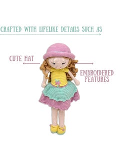 Happy Threads Handmade Crocheted Love & Care Cecilia Doll (15 inches) – Multicolour | Crochet Toys | Child Safe | for Babies 6 Months & Above | Dolls for Boys/Girls| For Birthday Gift | Decorative Items for Room  - Image 2