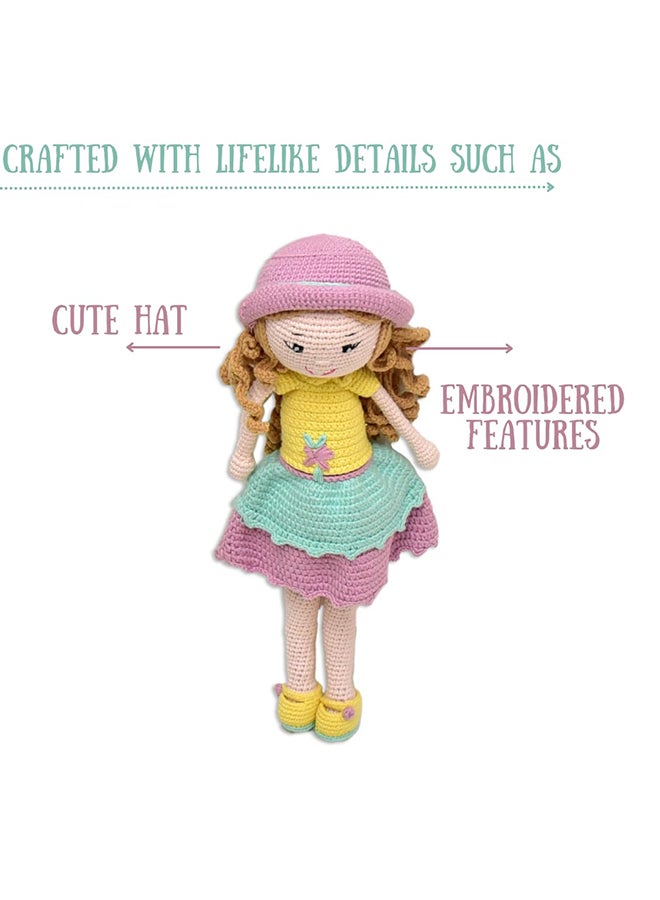 Happy Threads Handmade Crocheted Love & Care Cecilia Doll (15 inches) – Multicolour | Crochet Toys | Child Safe | for Babies 6 Months & Above | Dolls for Boys/Girls| For Birthday Gift | Decorative Items for Room - Image 2