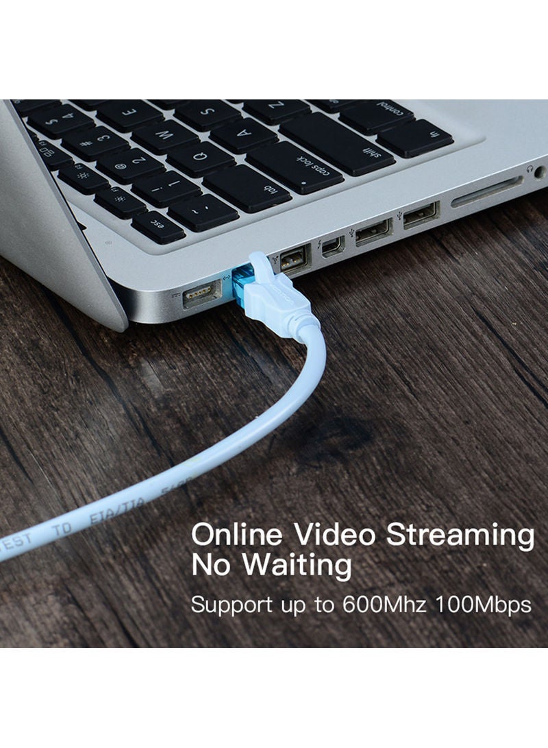 NIBEMINENT High Quality 15.0m High-speed Cat5E 100Mbps RJ45 Network LAN Cable White - Image 2