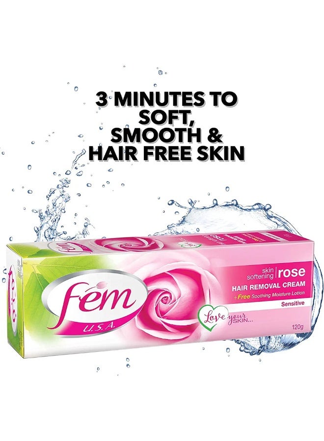 فيم كريم إزالة الشعر من فيم يو إس إيه بخلاصة الورد لتنعيم البشرة ١٢٠ غرام - Image 2