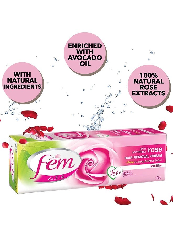 فيم كريم إزالة الشعر من فيم يو إس إيه بخلاصة الورد لتنعيم البشرة ١٢٠ غرام - Image 3