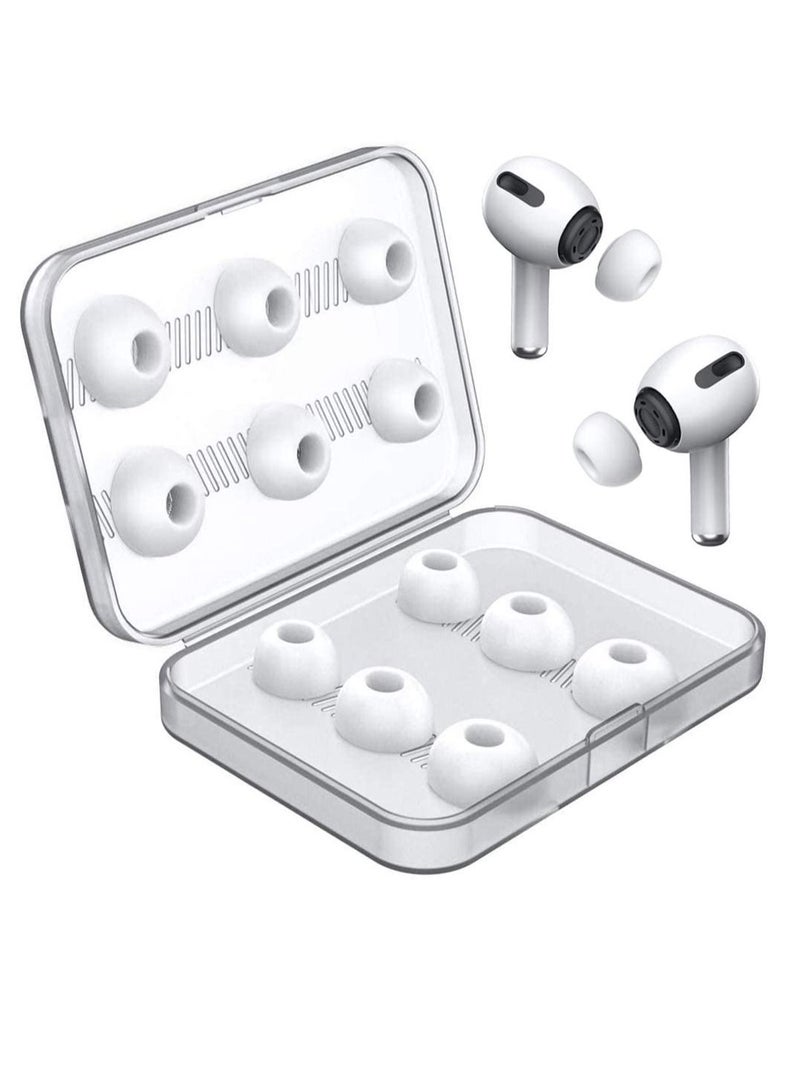 SYOSI Ear Tips Replacement Silicon Tips Compatible for Airpods Pro, Fit in The Charging Case, Anti-Slip Reducing Noise in-Ear Eartips, White Ear Buds with Portable Storage Box 6 Pairs (S/M/L) - Image 1