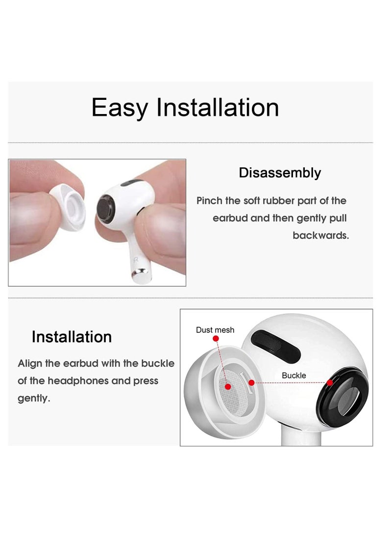 SYOSI Ear Tips Replacement Silicon Tips Compatible for Airpods Pro, Fit in The Charging Case, Anti-Slip Reducing Noise in-Ear Eartips, White Ear Buds with Portable Storage Box 6 Pairs (S/M/L) - Image 4