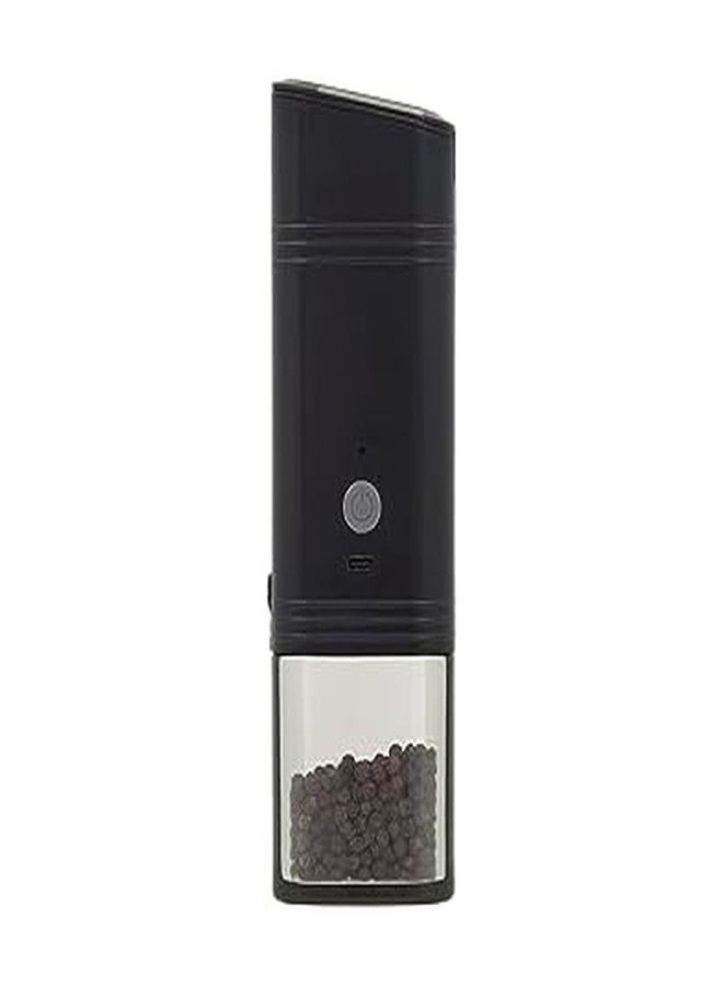 Kamenstein USB Rechargeable Gravity Feed Grinder, Filled With Peppercorns, Black - Image 1