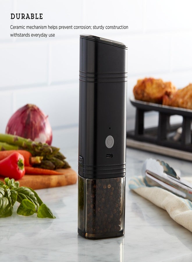 Kamenstein USB Rechargeable Gravity Feed Grinder, Filled With Peppercorns, Black - Image 4
