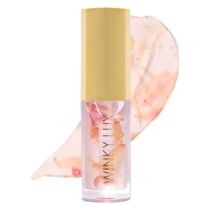 Winky Lux Flower Petal Lip Oil - Silky Shine & Hydrating Non Sticky Lip Gloss, Infused with Real Flower Petals & Nourishing Jojoba Oil, with Soft Vanilla Scent - Image 1