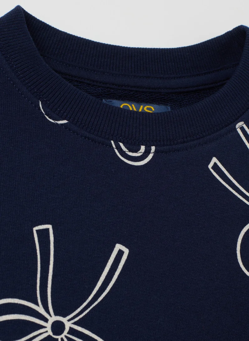 او في اس GIRLS' BLUE COTTON SWEATSHIRT IN REGULAR FIT