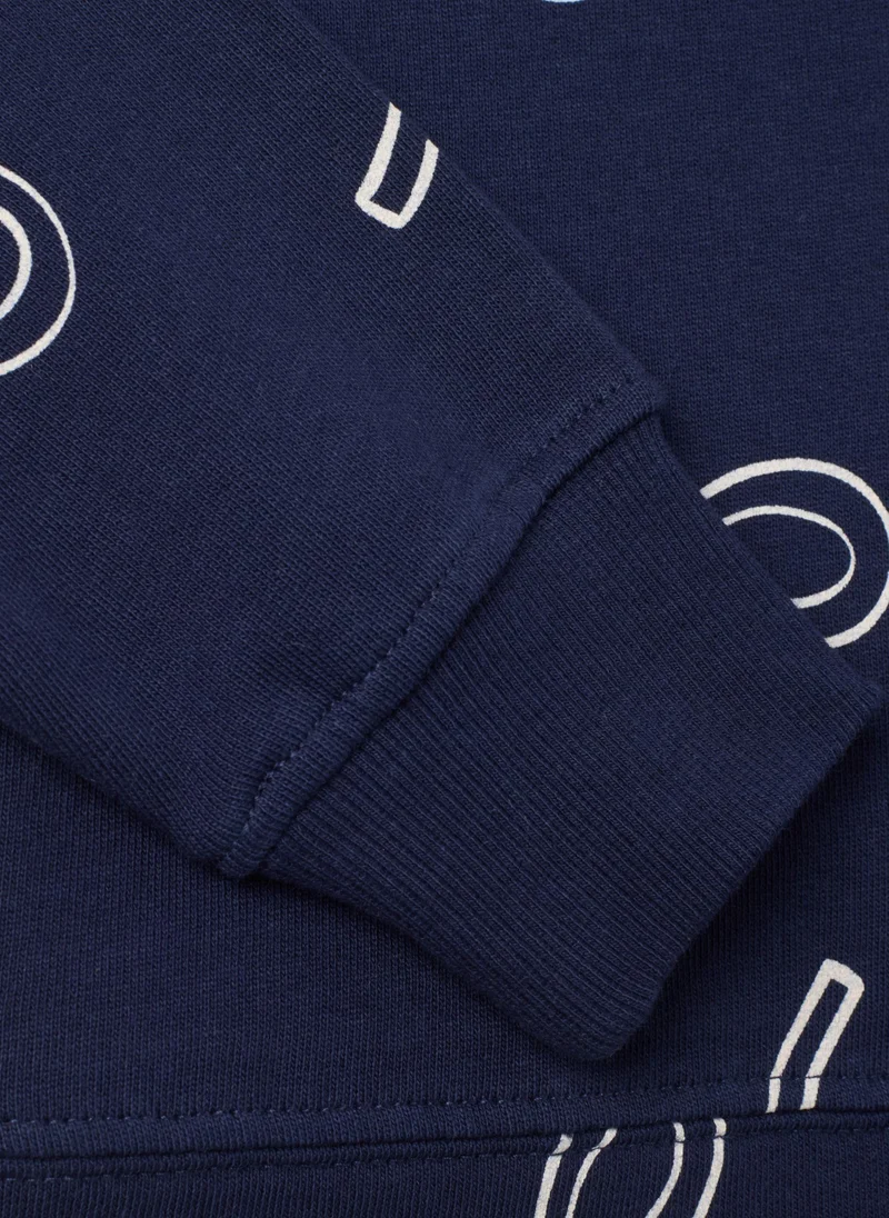 او في اس GIRLS' BLUE COTTON SWEATSHIRT IN REGULAR FIT