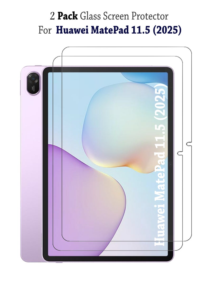 2 Pack Huawei MatePad 11.5 (2025) Premium Tempered Glass Screen Protector for Huawei MatePad 11.5 (2025) - Image 1