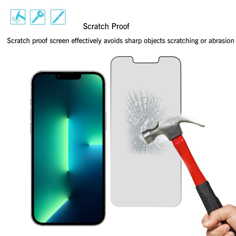 Ailun 2Pack Privacy Screen Protector for iPhone 13 Pro Max [6.7 inch] + 2 Pack Camera Lens Protector, Anti Spy Private Tempered Glass Film, [9H Hardness] - HD - Image 5