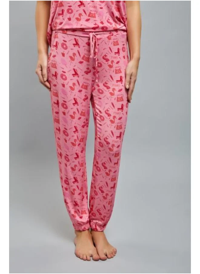 NeceSera Be Pink Cuffed Bottom Pajamas