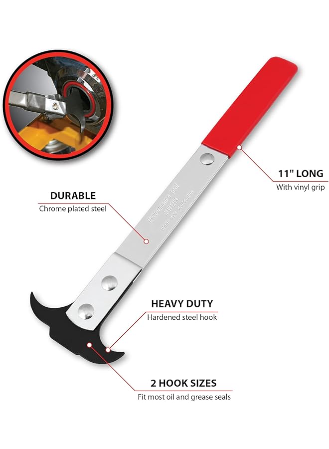 Performance Tool W1219 Professional Seal Puller, Heat Treated Steel, Dual Hook Tips For Oil And Grease Seals Removal - Image 4