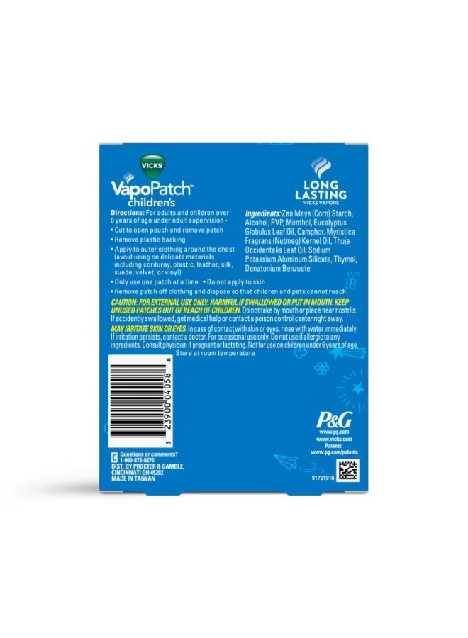 Vicks (عبوة من 2) لاصقات بخار مهدئة للأطفال، 2x5 لاصقات عطرية قابلة للارتداء - Image 3
