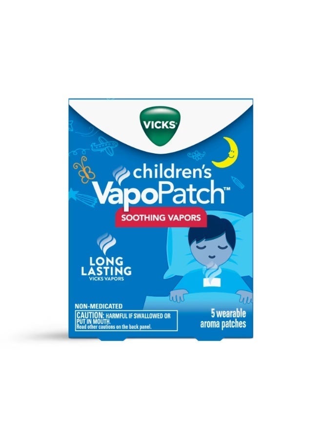 Vicks (عبوة من 2) لاصقات بخار مهدئة للأطفال، 2x5 لاصقات عطرية قابلة للارتداء - Image 2