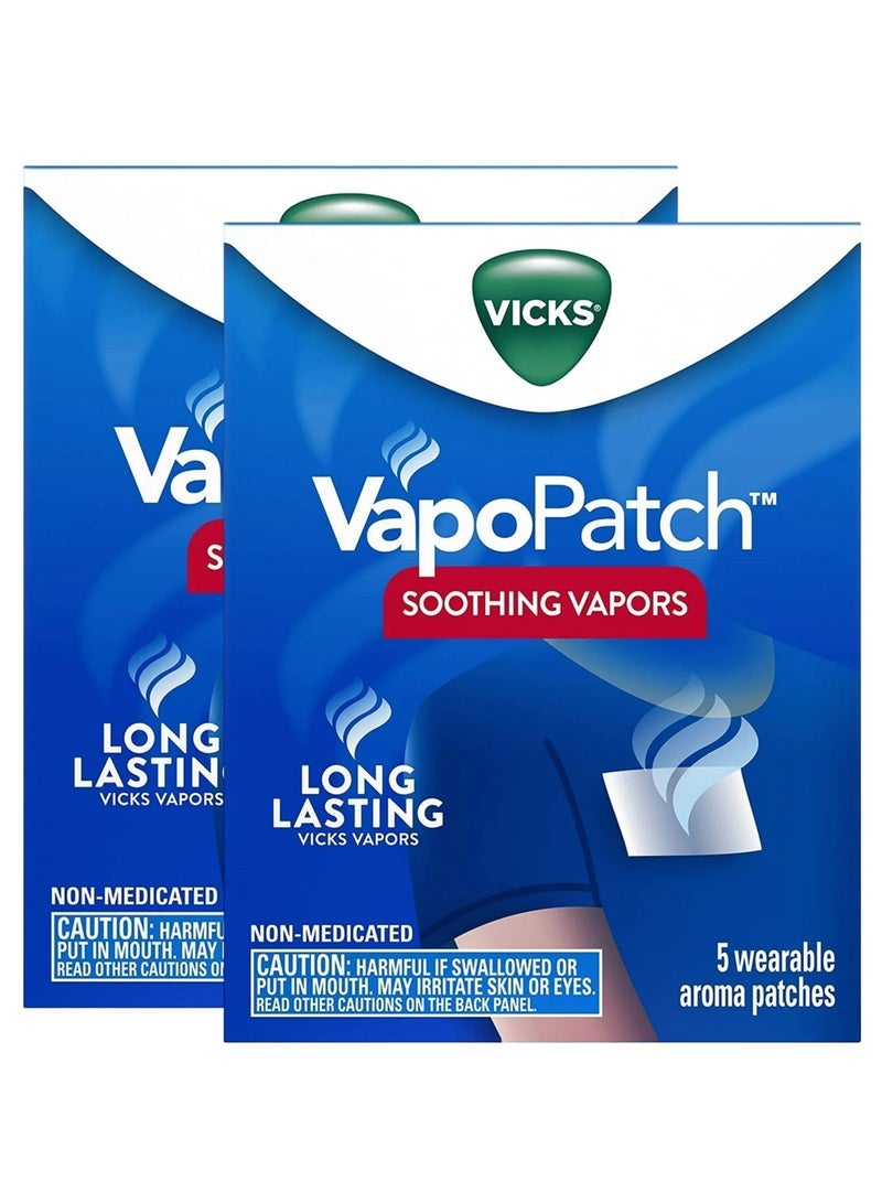 Vicks (عبوة من 2) لاصقات بخار مهدئة للأطفال، 2x5 لاصقات عطرية قابلة للارتداء - Image 5