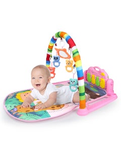 MaBaby Baby Play Mat Baby Gym,Funny Play Piano Tummy Time Baby Activity Mat with Infant Sensory Baby Toys, Music and Lights Boy & Girl Gifts 