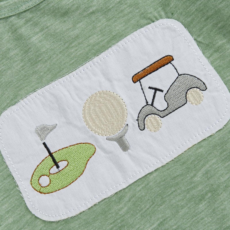 Lucikamy Toddler Baby Boy Masters Golf Outfit Short Sleeve Funny Letter Print T Shirts + Shorts Set Infant Summer Clothes (G-Light Green B, 18-24 Months) - Image 3
