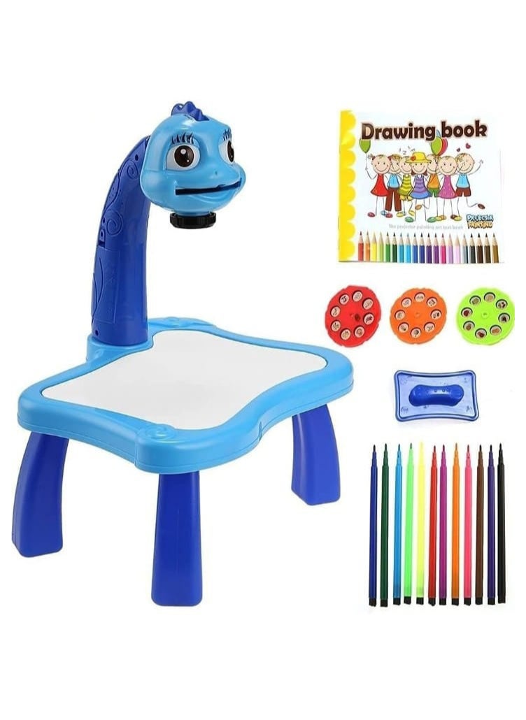 Projector Learning and Drawing Toy Set, Kids' Drawing Projector Desk, Smart Educational Projector with Music and Lights.