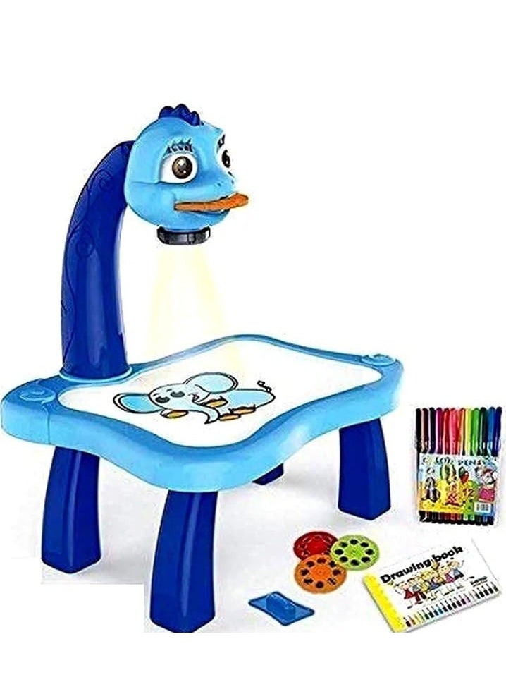 Projector Learning and Drawing Toy Set, Kids' Drawing Projector Desk, Smart Educational Projector with Music and Lights.