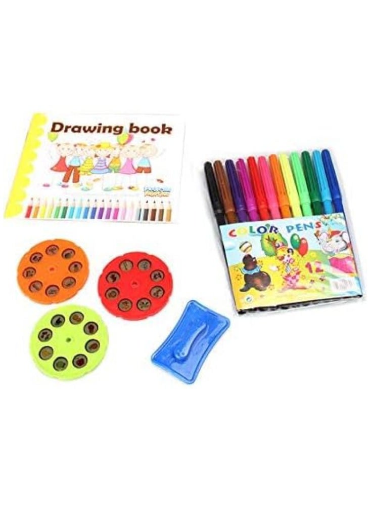 Projector Learning and Drawing Toy Set, Kids' Drawing Projector Desk, Smart Educational Projector with Music and Lights.
