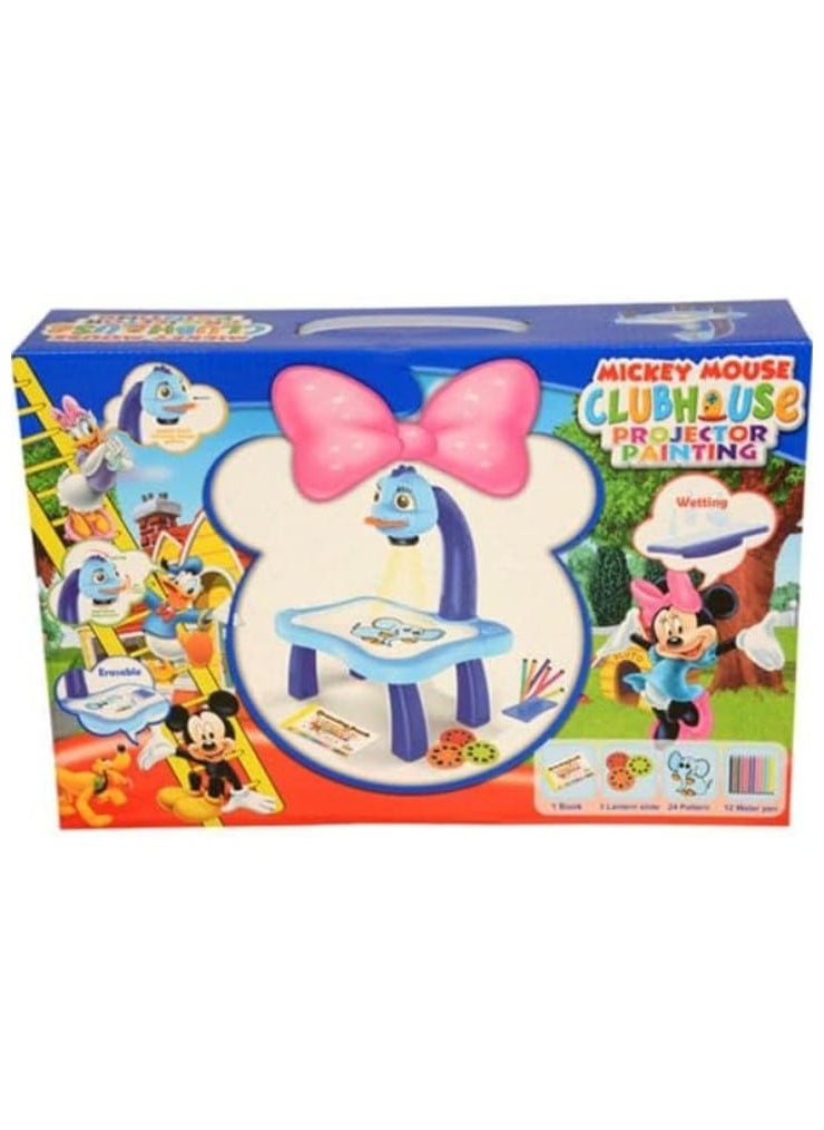Projector Learning and Drawing Toy Set, Kids' Drawing Projector Desk, Smart Educational Projector with Music and Lights.