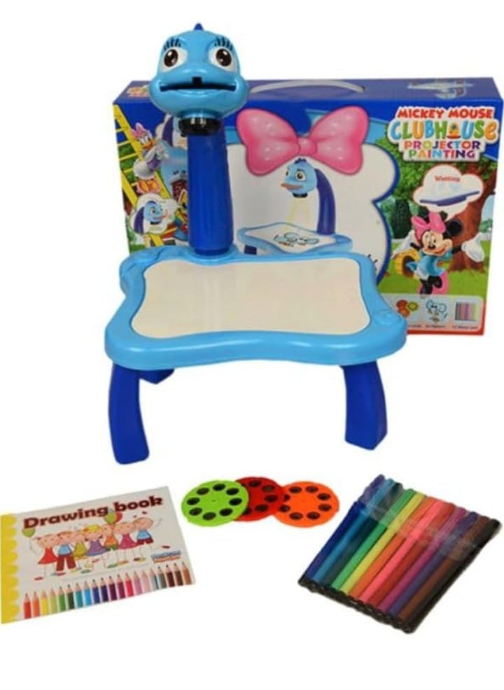Projector Learning and Drawing Toy Set, Kids' Drawing Projector Desk, Smart Educational Projector with Music and Lights.