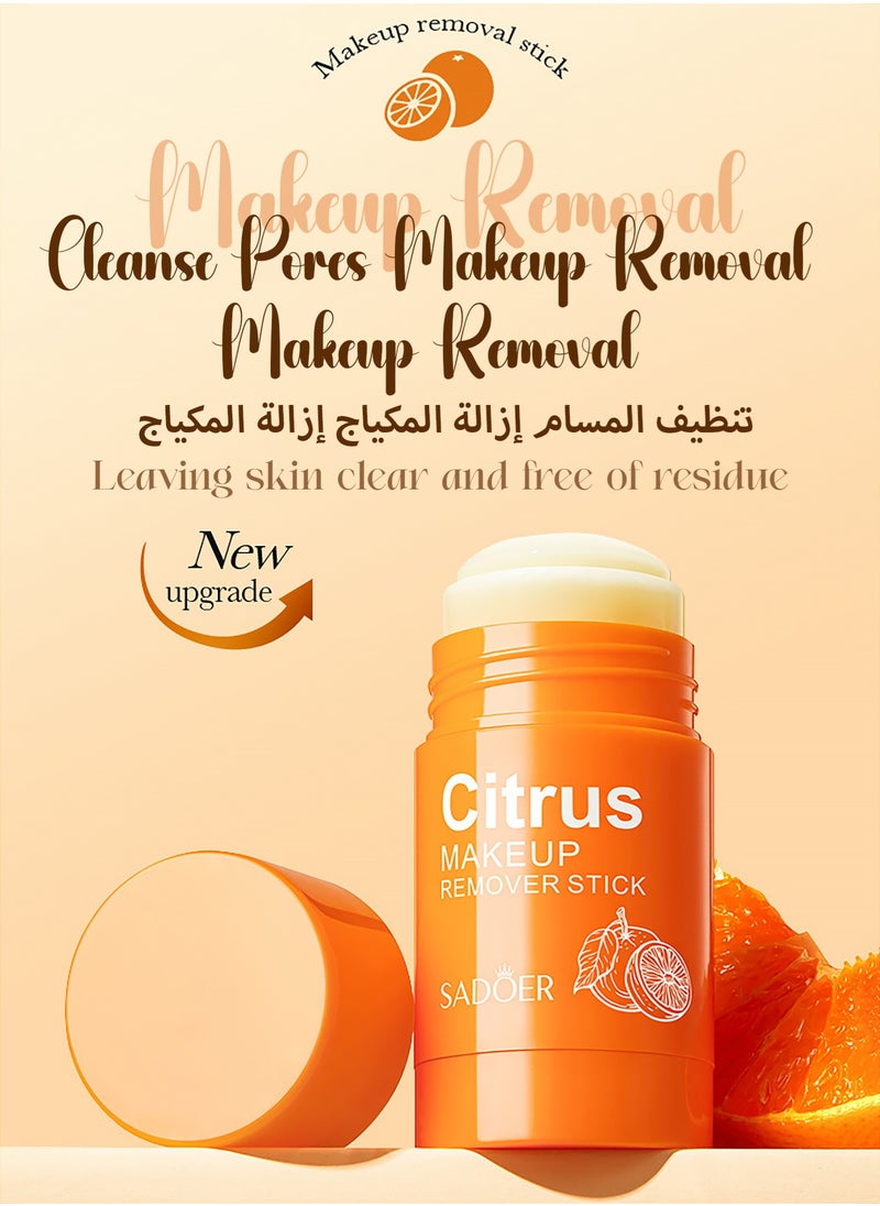 SADOER Makeup Remover Cream, 30g Citrus Cleansing Balm Cream, Non-irritating Makeup Remover, Makeup Remover Cream, Makeup Remover Stick, Cleansing Balm, Cleansing Cream for Makeup Remover Most Skin Types  - Image 2