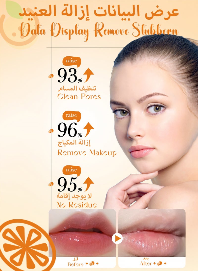 Makeup Remover Cream, 30g Citrus Cleansing Balm Cream, Non-irritating Makeup Remover, Makeup Remover Cream, Makeup Remover Stick, Cleansing Balm, Cleansing Cream for Makeup Remover Most Skin Types