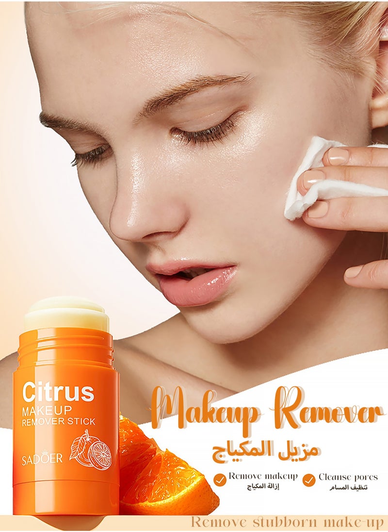 SADOER Makeup Remover Cream, 30g Citrus Cleansing Balm Cream, Non-irritating Makeup Remover, Makeup Remover Cream, Makeup Remover Stick, Cleansing Balm, Cleansing Cream for Makeup Remover Most Skin Types  - Image 1