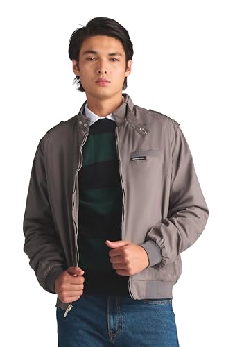 Members Only Men's Classic Iconic Racer, Slim Fit Jacket (Grey, XL) - Image 1