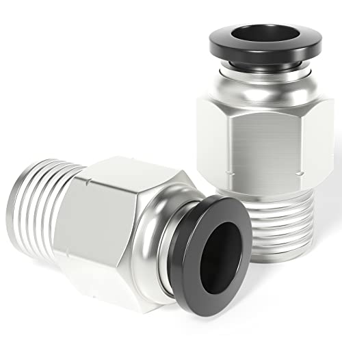 TAILONZ PNEUMATIC Male Straight 5/32 Inch Tube OD x 1/8 Inch NPT Thread Push to Connect Fittings PC-5/32-N1 (Pack of 10) - Image 1