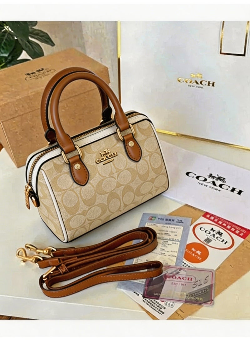 coachoutlet Coach classic Boston pillow handbag, women's shoulder bag, crossbody bag, briefcase, clutch, and evening bag, can also be used as a shopping tote. Suitable for various occasions such as work, travel, parties, and gifting. - Image 1