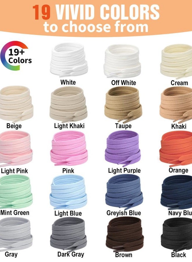 Handshop رباط حذاء رياضي مسطح عريض 5/16" (زوجين) - أربطة أحذية للسنيكرز والأحذية الكاجوال باللون الوردي الفاتح 47 بوصة (120 سم) - Image 5