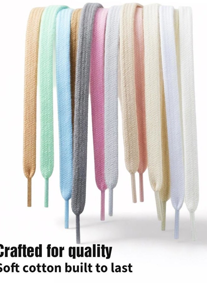 Handshop رباط حذاء رياضي مسطح عريض 5/16" (زوجين) - أربطة أحذية للسنيكرز والأحذية الكاجوال باللون الوردي الفاتح 47 بوصة (120 سم) - Image 4