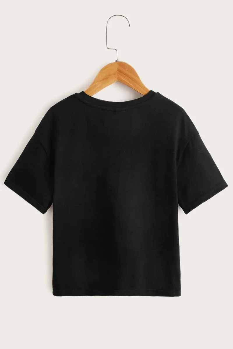 ONLYTRENDWEAR Kids Los Angles Cotton Tshirt 3-4 Years Old Black
