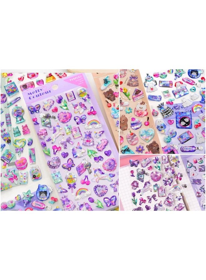FunBlast Kawaii Stickers Set - 6 Sheets, 245+ Stickers for Kids, 3D Stickers for Girls, Aesthetic Sticker, Cute Stickers, Stickers for Kids, Craft Stickers, Self Adhesive Stickers - Random - Image 1