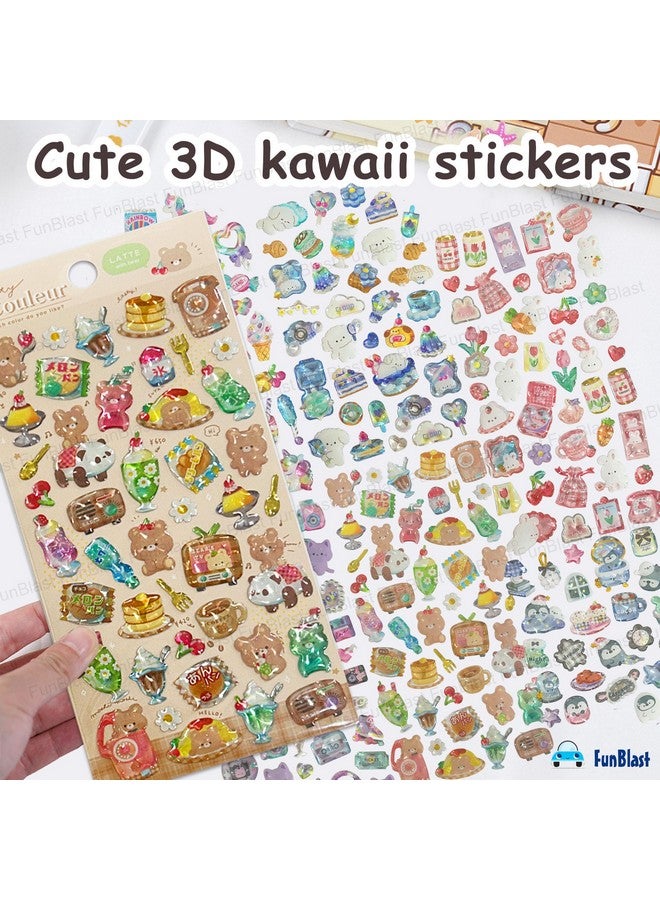 FunBlast Kawaii Stickers Set - 6 Sheets, 245+ Stickers for Kids, 3D Stickers for Girls, Aesthetic Sticker, Cute Stickers, Stickers for Kids, Craft Stickers, Self Adhesive Stickers - Random - Image 2