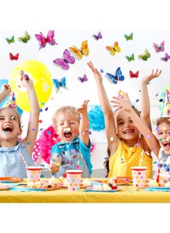 Hanghaijia 12 PCS 3D stereo simulation double layer butterfly wall stickers refrigerator stickers home decoration supplies kindergarten dress up photography props  - Image 3