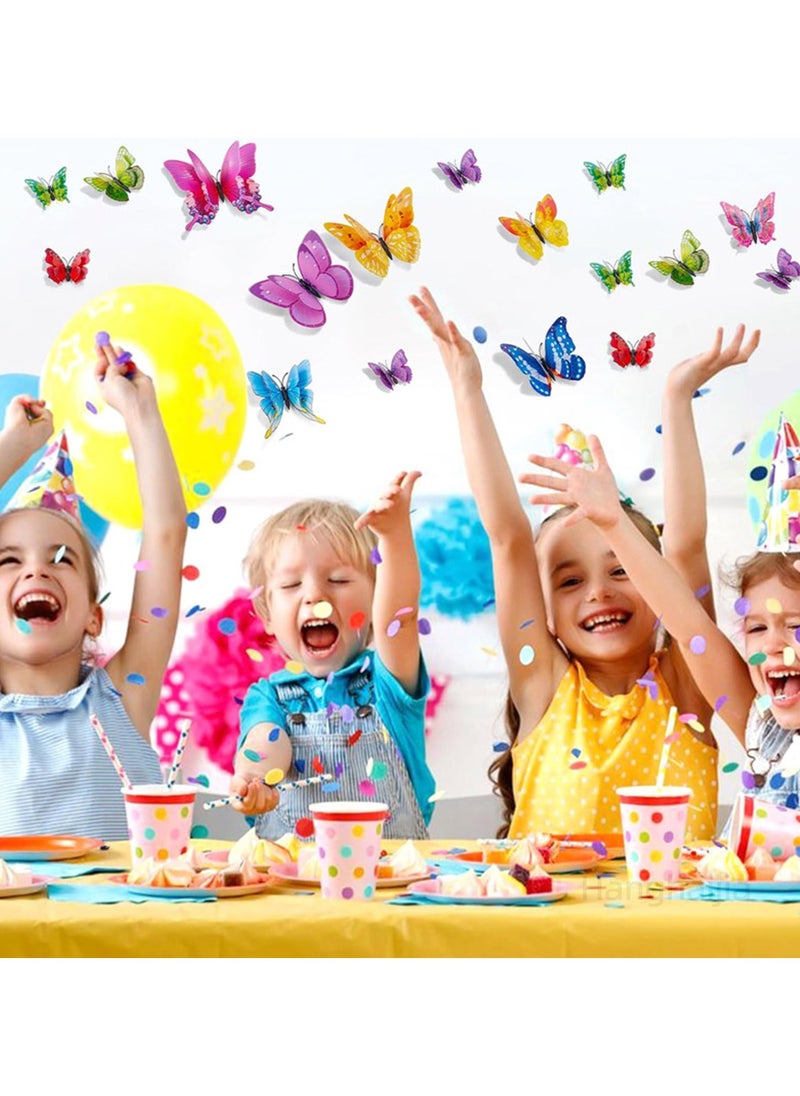 Hanghaijia 12 PCS 3D stereo simulation double layer butterfly wall stickers refrigerator stickers home decoration supplies kindergarten dress up photography props  - Image 3