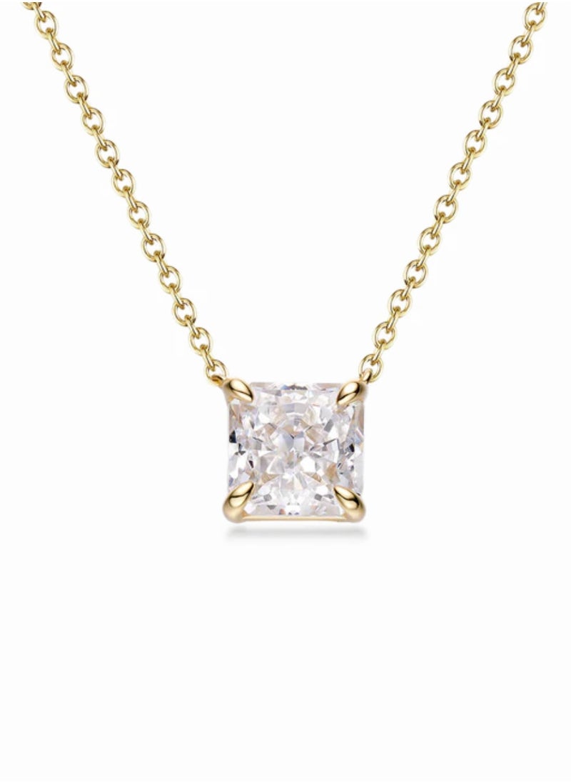 LAVEEN JEWELLERY 18k Gold Plated Necklace for Women | Tarnich Free | 3 Carat (8 * 8 mm) | 5A Cubic Zirconia Pendant, Hypoallergenic | Trendy Necklaces for Women Gold Jewelry Gift  - Image 1