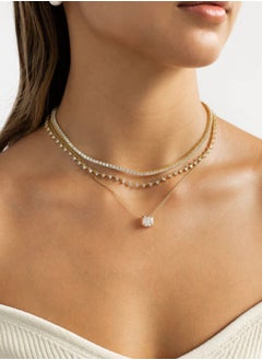 LAVEEN JEWELLERY 18k Gold Plated Necklace for Women | Tarnich Free | 3 Carat (8 * 8 mm) | 5A Cubic Zirconia Pendant, Hypoallergenic | Trendy Necklaces for Women Gold Jewelry Gift  - Image 2
