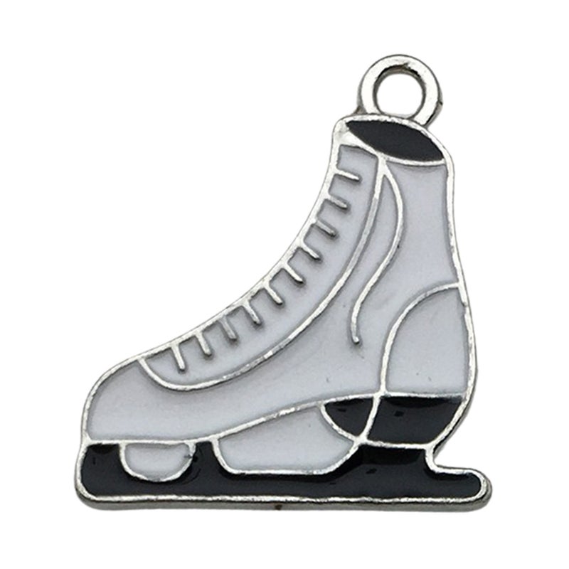 White K Oil Drop Alloy Santa Christmas Tree DIY Earring Pendants Skates 18x20mm-2g-12626
