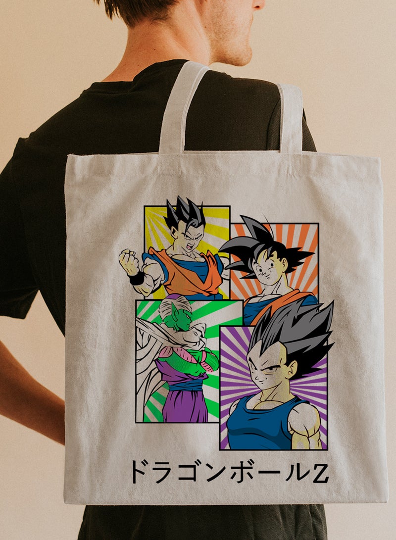 LOWHA Polyester Tote Bag with Shoulder Straps and Dragon Ball Anime Pattern  - Image 2