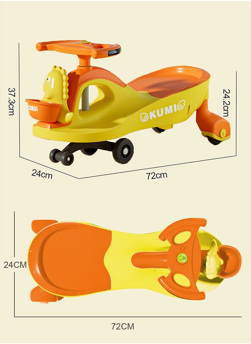 YES!TWOGO - Ride on Push Car for Kids Lightweight Balance Swing Car for Outdoor Indoor with Silent Wheels and Storage Basket for 1 to 6 Years Boys and Girls - Image 1