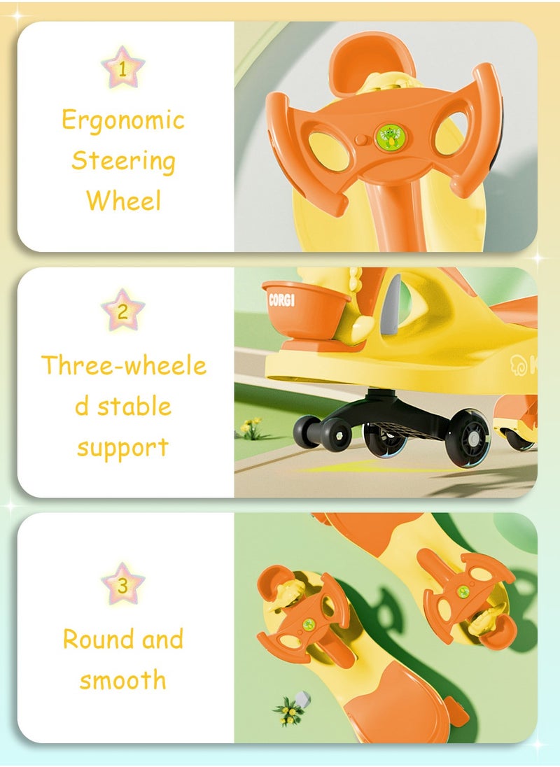 YES!TWOGO - Ride on Push Car for Kids Lightweight Balance Swing Car for Outdoor Indoor with Silent Wheels and Storage Basket for 1 to 6 Years Boys and Girls - Image 1