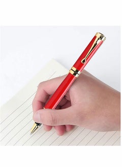 Y&D Expert Ballpoint Pen Black with Chrome Trim Luxury, Line 0.5mm Tip Come 2 Pieces Ink Refill, Nice BallPens Classy Gift Box for Student, Executive, Office (Red)  - Image 2