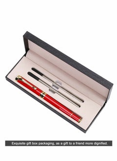 Y&D Expert Ballpoint Pen Black with Chrome Trim Luxury, Line 0.5mm Tip Come 2 Pieces Ink Refill, Nice BallPens Classy Gift Box for Student, Executive, Office (Red)  - Image 3
